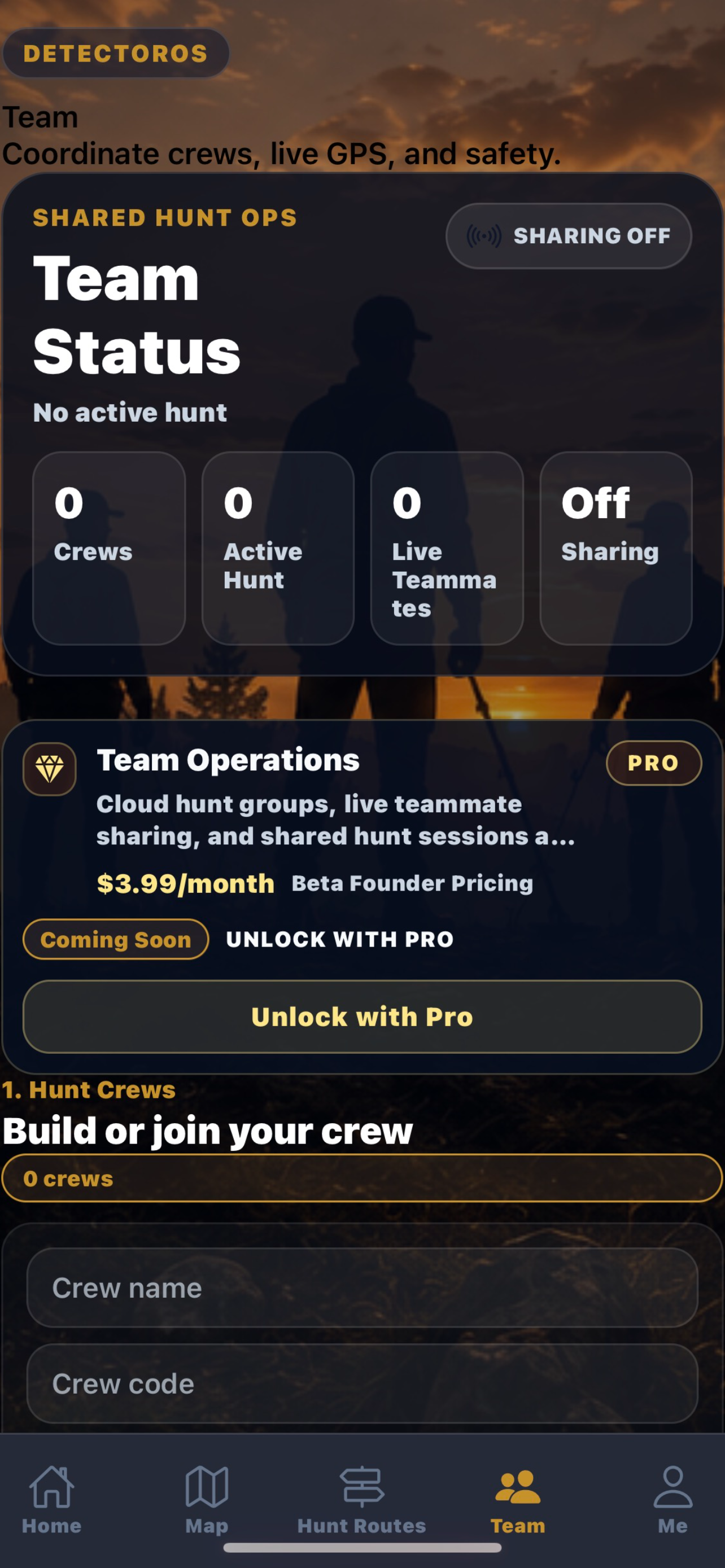 DetectorOS Team screen